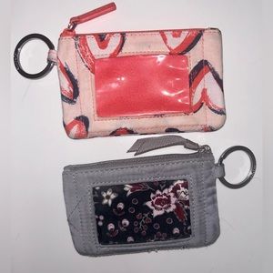2 Vera Bradley ID Card Holder Keychains- Used Condition